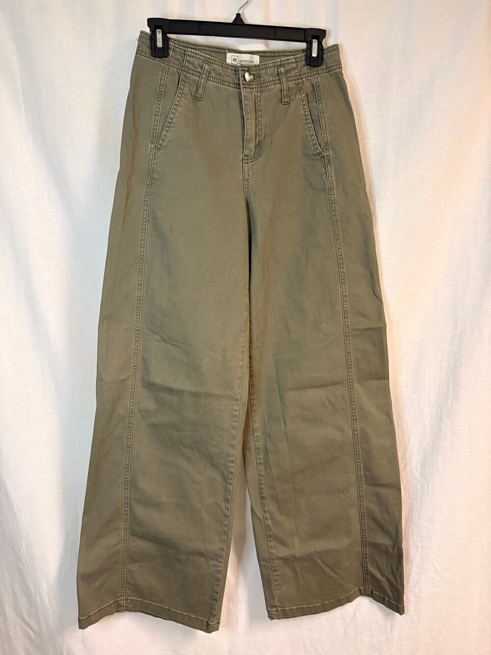 RE Generation Celebrity Pink Wide Leg Utility Pants Green Size 3/26